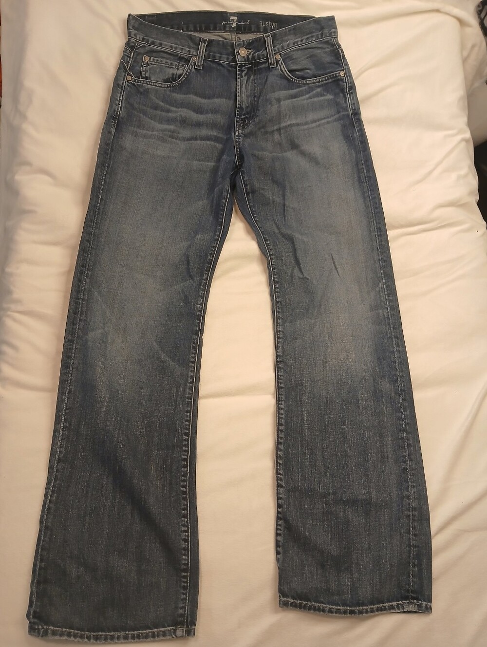 Men's Slim Straight Blue Jeans - Unknown Brand